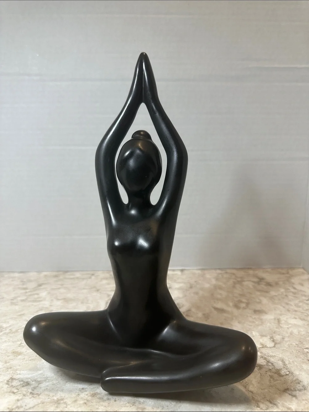 Matte Black Yoga Pose Sculpture Figurine for Home Decor